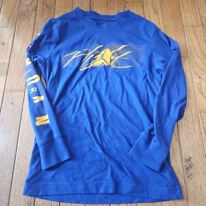 Air Jordan Shirt Boys Small Blue Flight Long Sleeve Shirt